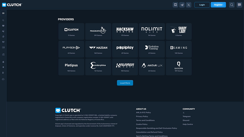 Clutch Casino Desktop-Spieleentwickler