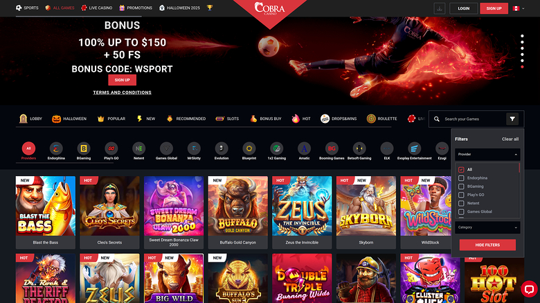 Cobra Casino Game Developers Desktop