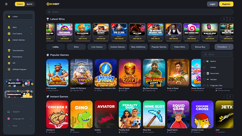 Cocobet Casino Desktop Game Developers