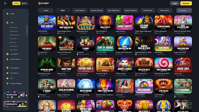 Cocobet Casino Desktop Games