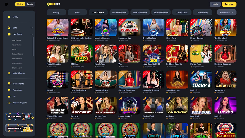 Cocobet Casino Desktop Live Dealer