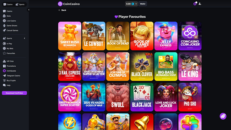 Jeux de bureau CoinCasino