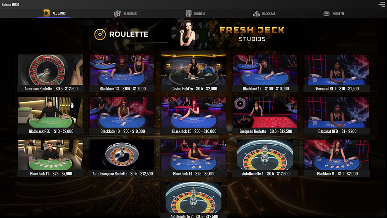 Casino CoinBets777 con crupier en vivo para escritorio