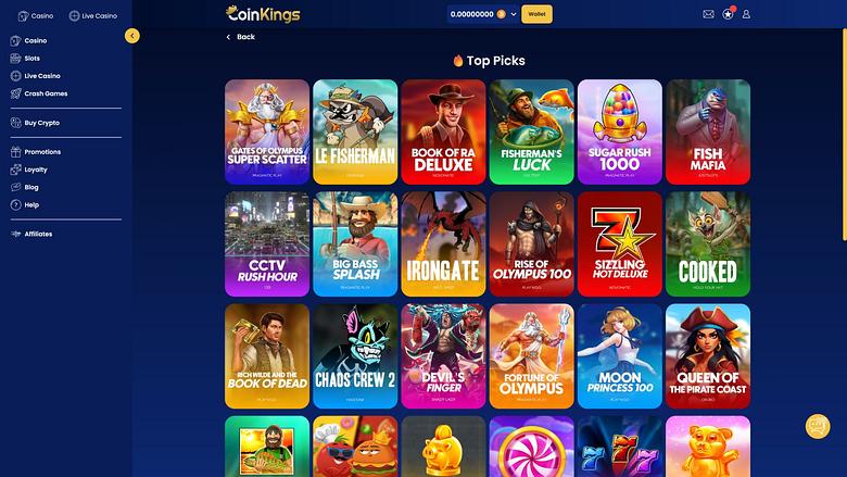 Jeux de casino CoinKings pour ordinateur