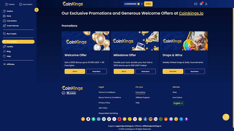 Promotions Coinkings Casino sur ordinateur