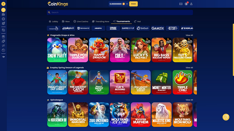 Tournois de casino sur ordinateur CoinKings