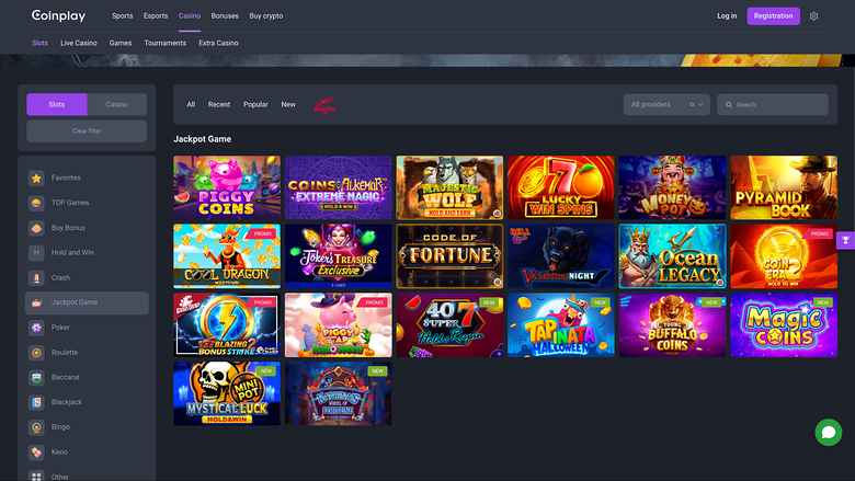 Jackpots du casino Coinplay sur ordinateur