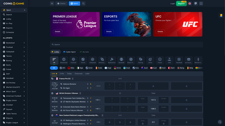 Sports en direct du casino Coins Game sur ordinateur