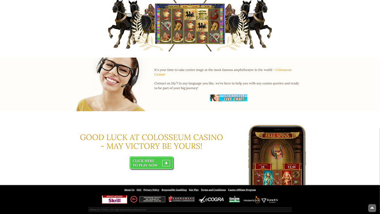 Développeurs de jeux du casino Colosseum sur ordinateur
