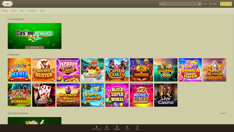 Jeux du casino Colosseum sur ordinateur