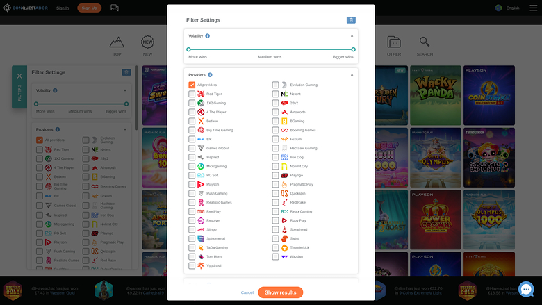 Développeurs de Jeux du Casino Conquestador Bureau