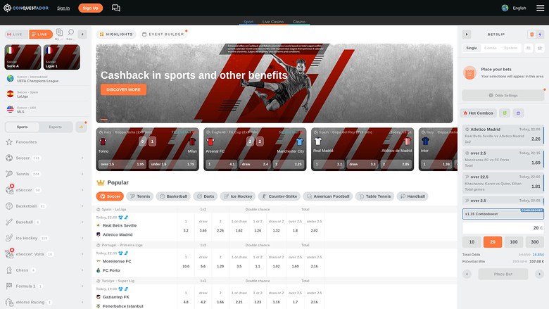 Sports en Direct du Casino Conquestador Bureau