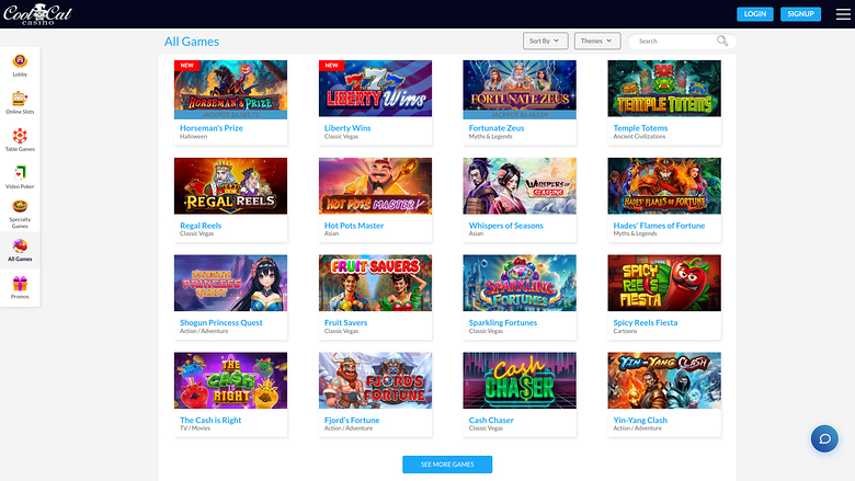 Jeux du Casino Cool Cat Bureau