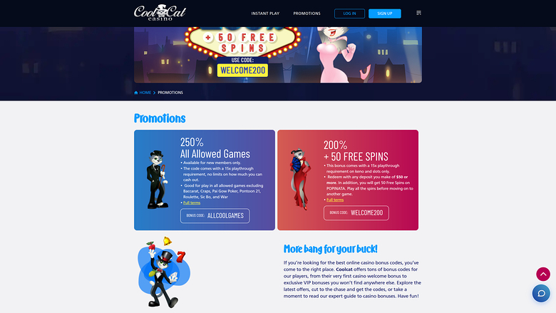 Promotions du Casino Cool Cat Bureau