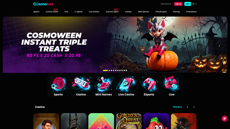 Page d’accueil de Cosmobet Bureau