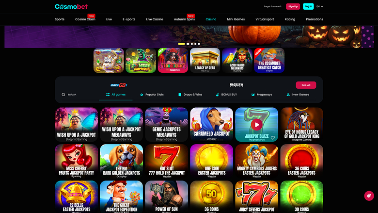 Jackpot de Cosmobet Bureau