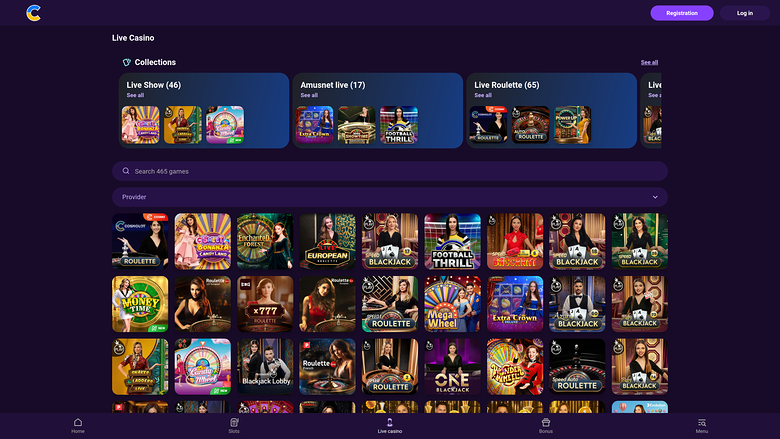 Croupier en Direct de Cosmolot Casino Bureau