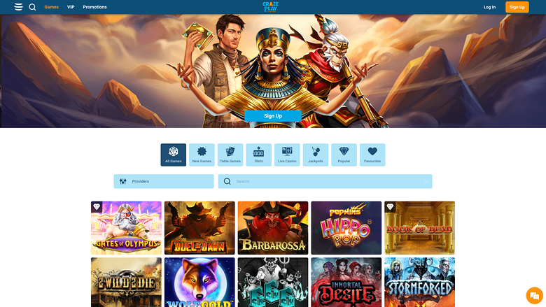 Juegos de Craze Play Casino Escritorio