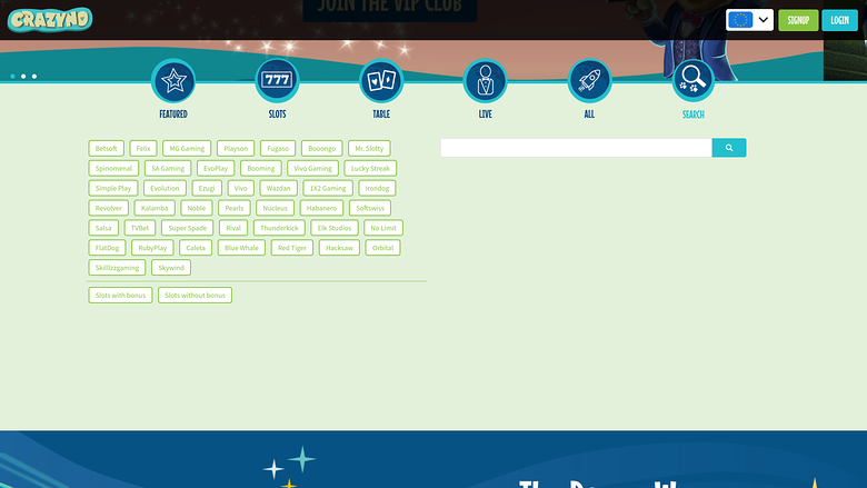 Développeurs de Jeux de Crazyno Casino Bureau