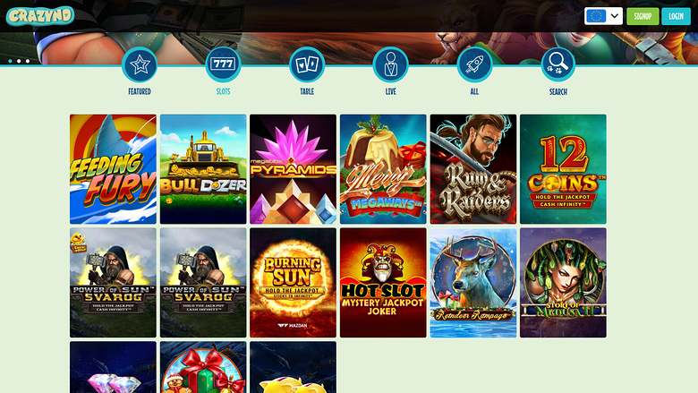 Jeux de Crazyno Casino Bureau