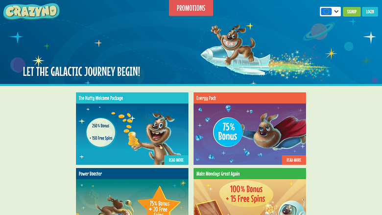 Promotions de Crazyno Casino Bureau