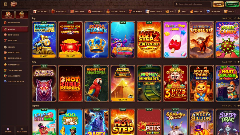 Скриншот страницы игр казино Crazy Tower.