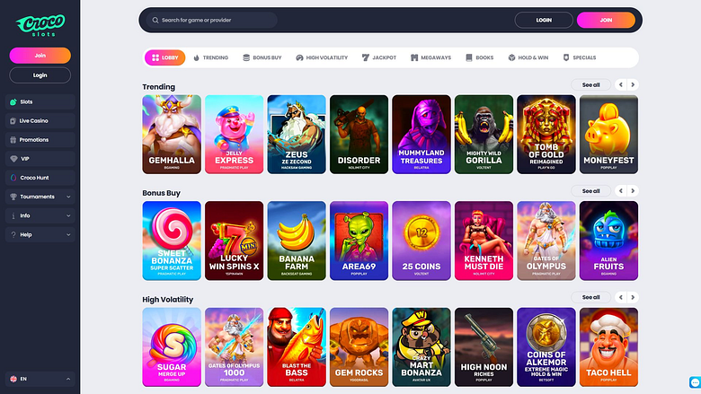 Игры для рабочего стола казино Crocoslots