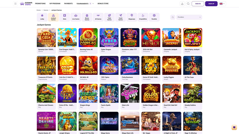 Imagen de escritorio del casino Crown Slots Jackpot