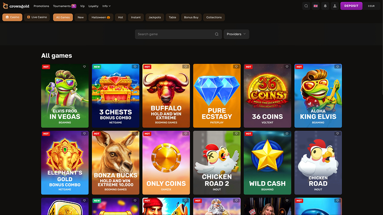 Crowngold Casino Games Desktop