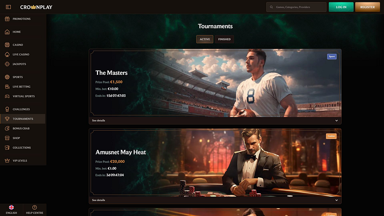 Турниры Crownplay Casino для настольных компьютеров