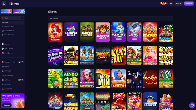 Crypto Games Jackpot Desktop