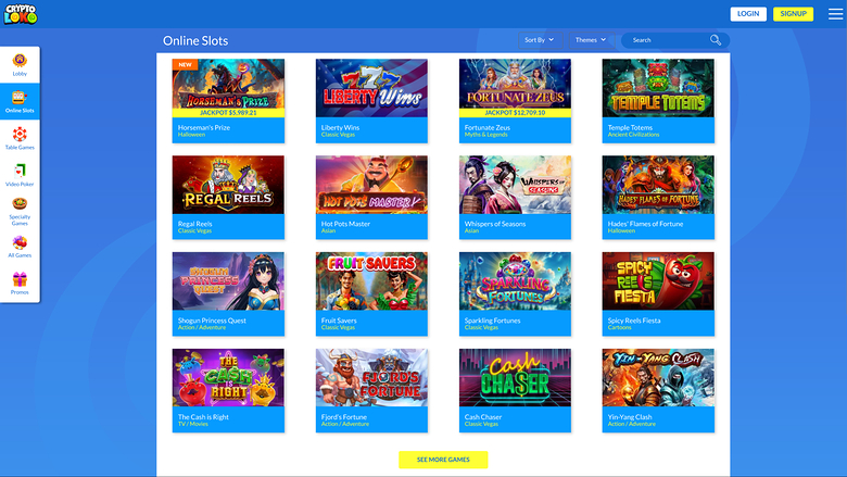 Jeux du casino Crypto Loko Bureau