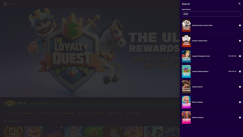 Crypto Palace Casino Jackpot Desktop