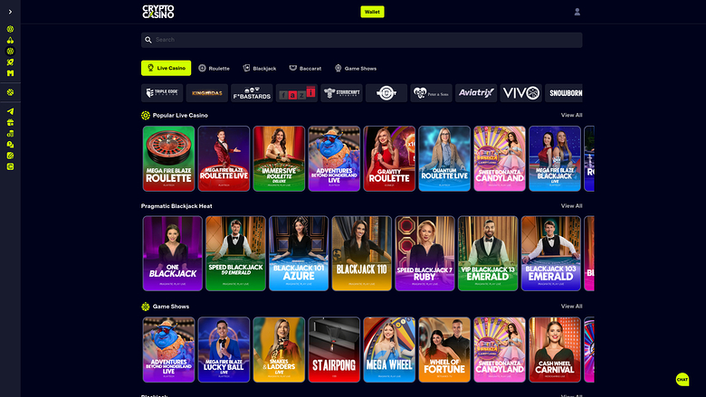 Casino en direct Cryptocasino.com sur ordinateur