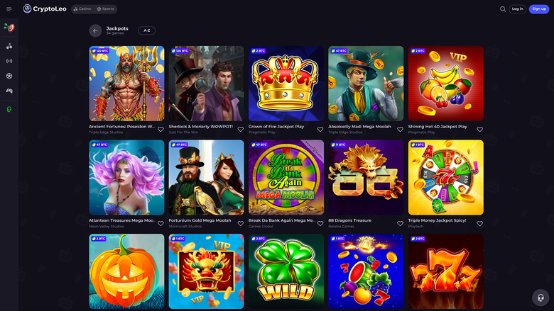 Jackpot de CryptoLeo Casino sur ordinateur