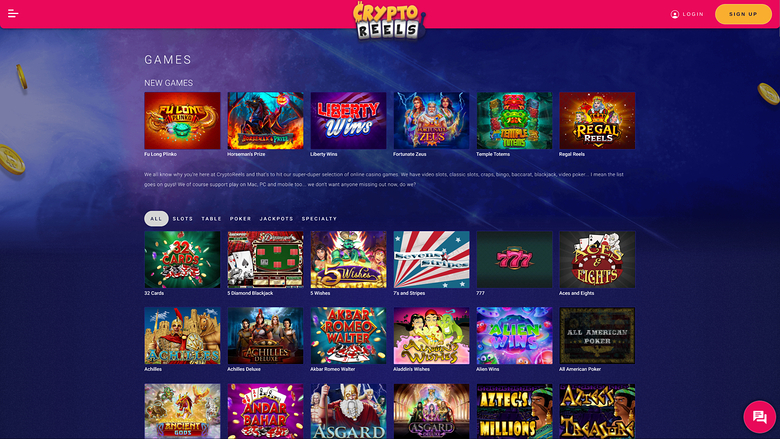 Giochi di CryptoReels su desktop