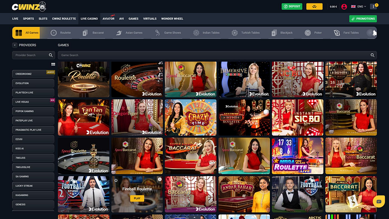 Desktop-Bild mit Live-Dealer von CWinz