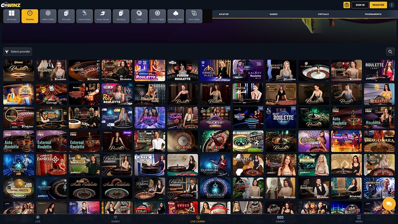 Игры с живым дилером CWinz Настольная версия