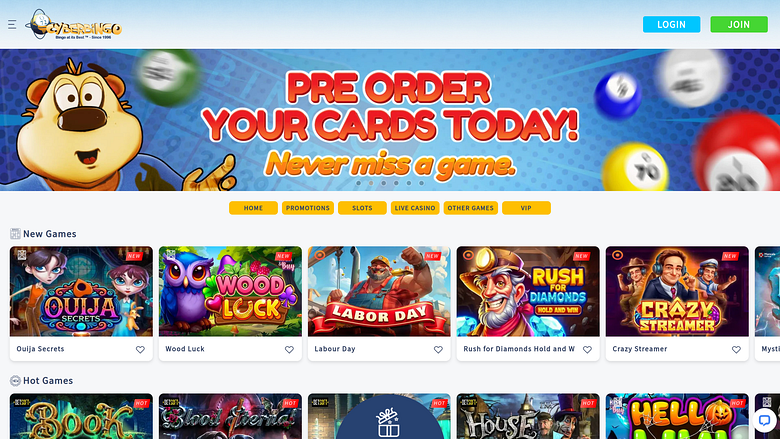 CyberBingo Casino Homepage Desktop