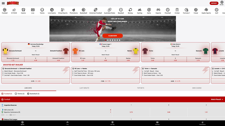 Imagen de escritorio de Dachbet Casino Deportes en vivo