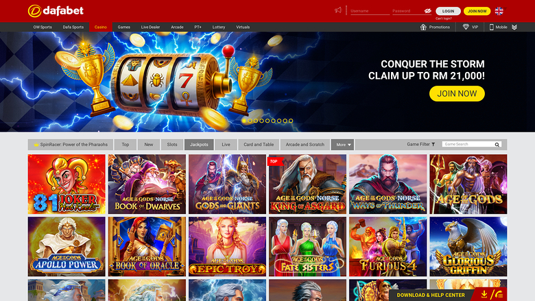 Dafabet Casino Jackpot Desktop