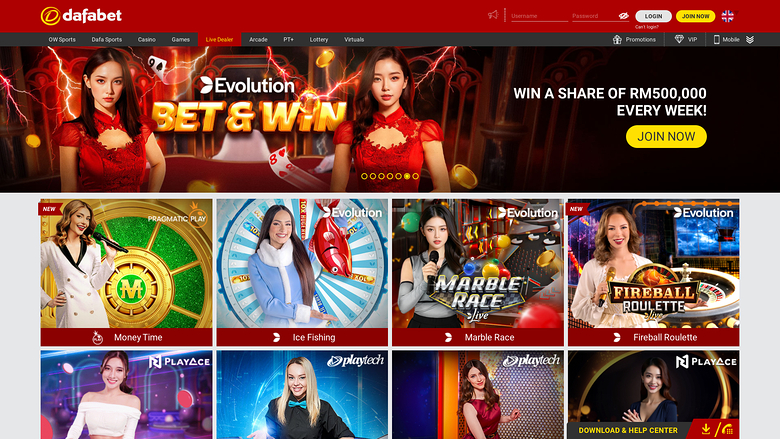Dafabet Casino Live Dealer Desktop