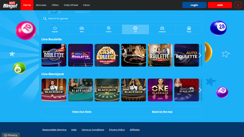 Croupier en direct du Daily Record Bingo Version de bureau