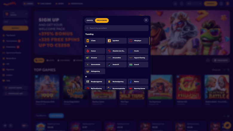 Разработчики игр для настольных компьютеров Dazard Casino