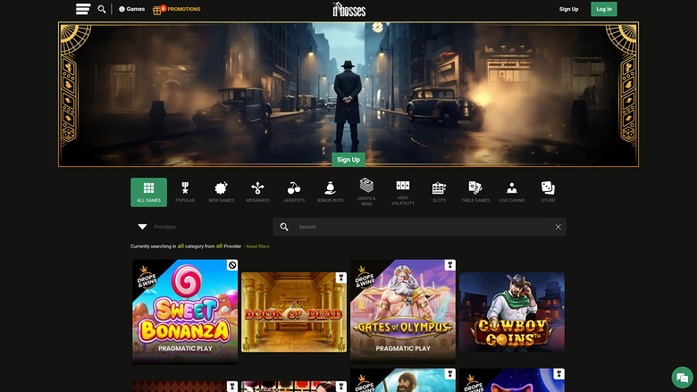 Page d’accueil du DBosses Casino Version de bureau