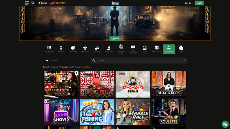 Croupier en direct du DBosses Casino Version de bureau