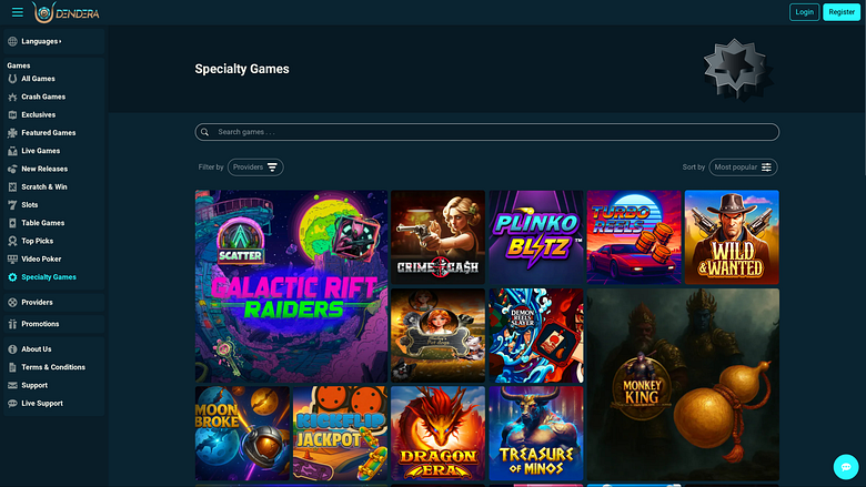 Jeux spécialisés de bureau de Dendera Casino