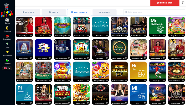 Croupier en direct du Dendy Casino Version de bureau