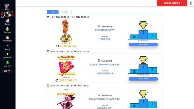 Dendy Casino Tournois Bureau