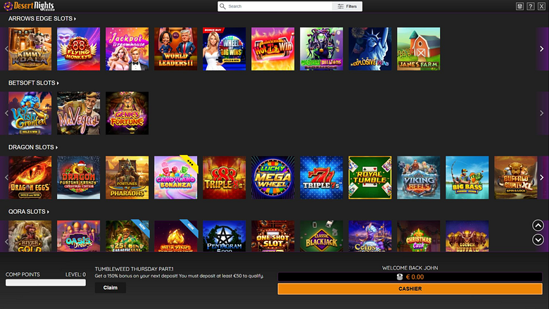 Développeurs du jeu de casino Desert Nights pour ordinateur